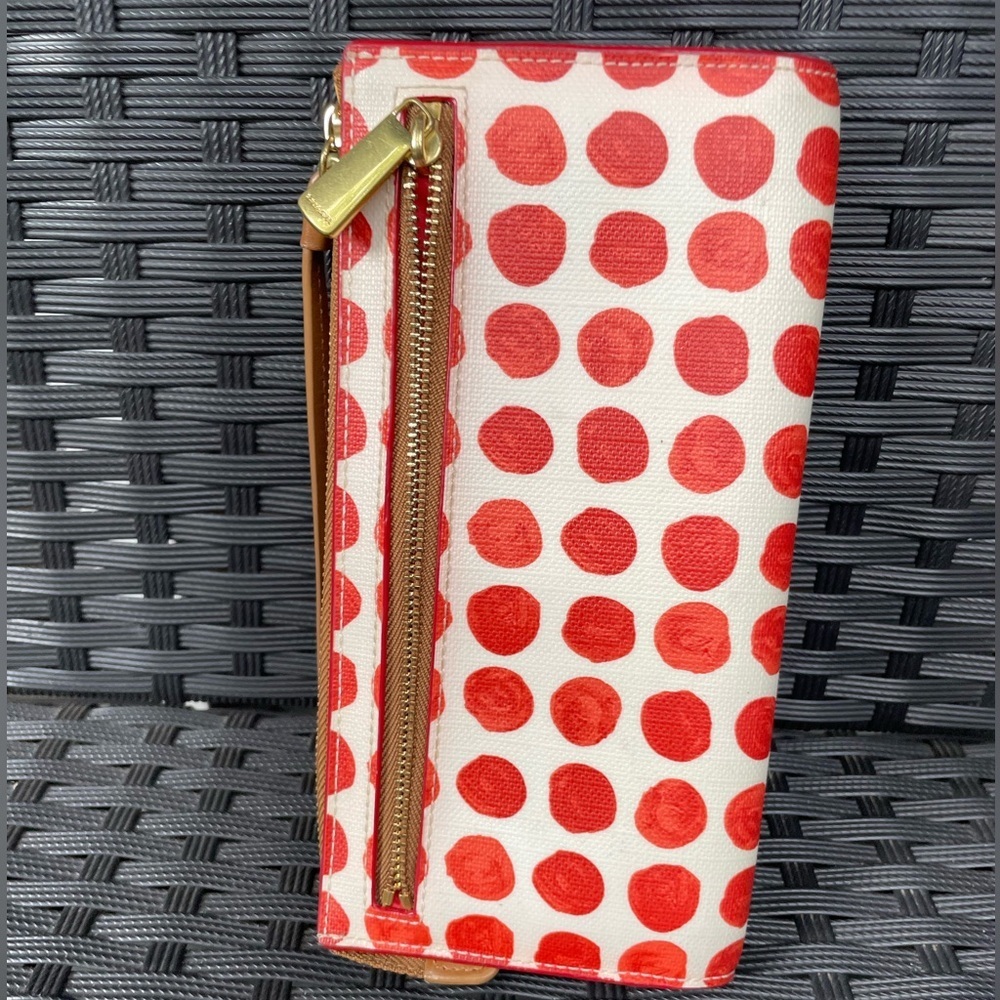 Coach Wallet,Coach Cream and Red Polka Dot Wristlet - Picture 8 of 12